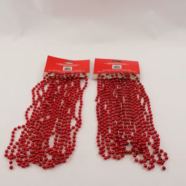Lot of 2 Red Bead Garlands Holiday Christmas Tree Decor New
