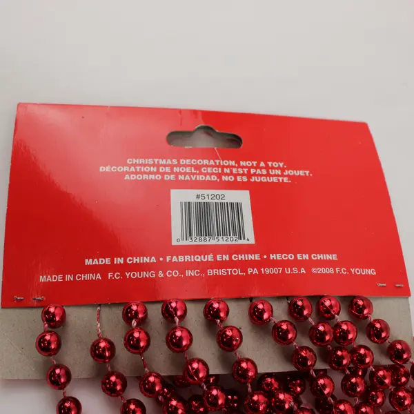 Lot of 2 Red Bead Garlands Holiday Christmas Tree Decor New
