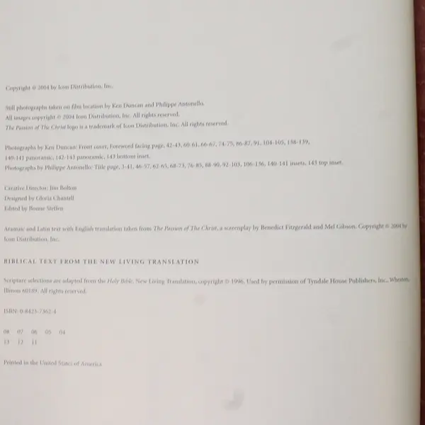 The Passion 2004 Hardcover DJ Photos From the Movie Passion of the Christ Good