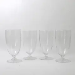 Lot Of 4 Unbranded Unmarked Matching Clear Glass Tumbler Glasses 6.25" Tall