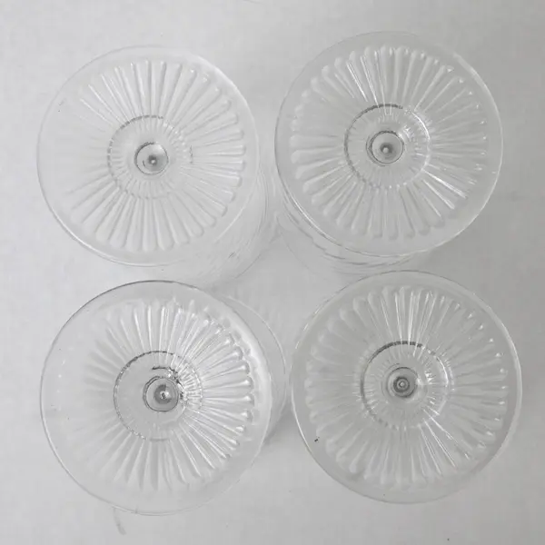 Lot Of 4 Unbranded Unmarked Matching Clear Glass Tumbler Glasses 6.25" Tall