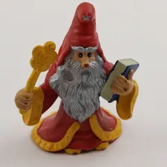 Red Wizard Figurine w/ Scepter & Book - Fantasy Collectible 3in
