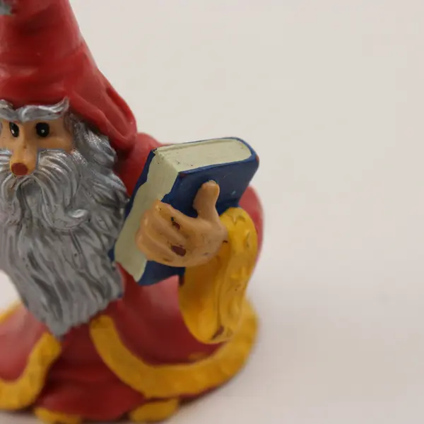 Red Wizard Figurine w/ Scepter & Book - Fantasy Collectible 3in