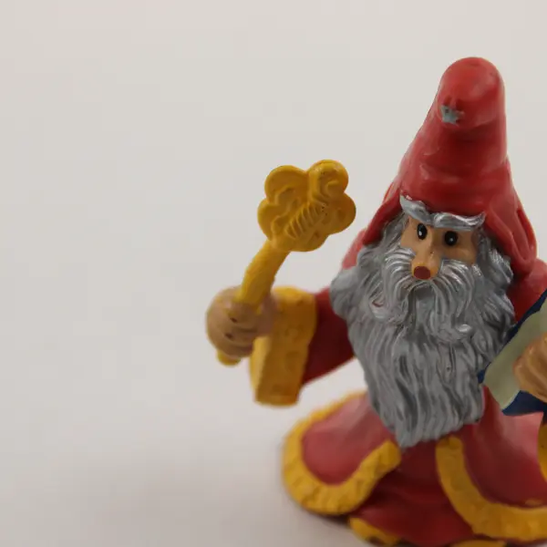 Red Wizard Figurine w/ Scepter & Book - Fantasy Collectible 3in