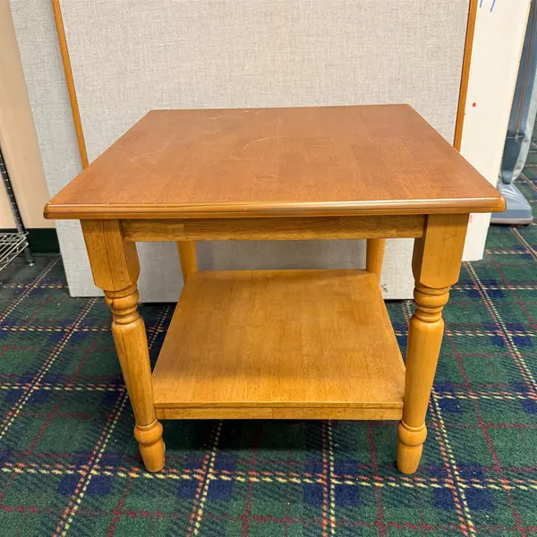 Medium Wood Square End/Side Table Spindle Legs 2011- Local Pickup Only