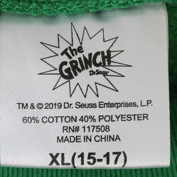 Hybrid Promotions The Grinch Green Pullover Sweatshirt Juniors' XL 15-17