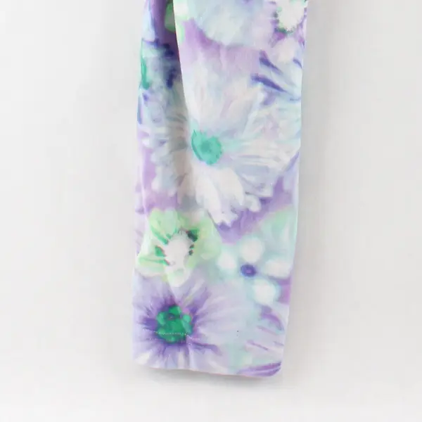 No Boundaries Purple and Green Floral Print Leggings Juniors Large 11-13