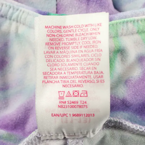 No Boundaries Purple and Green Floral Print Leggings Juniors Large 11-13