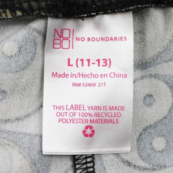 No Boundaries Green Yin & Yang Print Ankle  Leggings Juniors Large 11-13