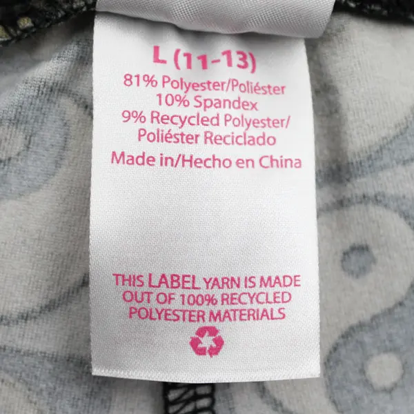 No Boundaries Green Yin & Yang Print Ankle  Leggings Juniors Large 11-13