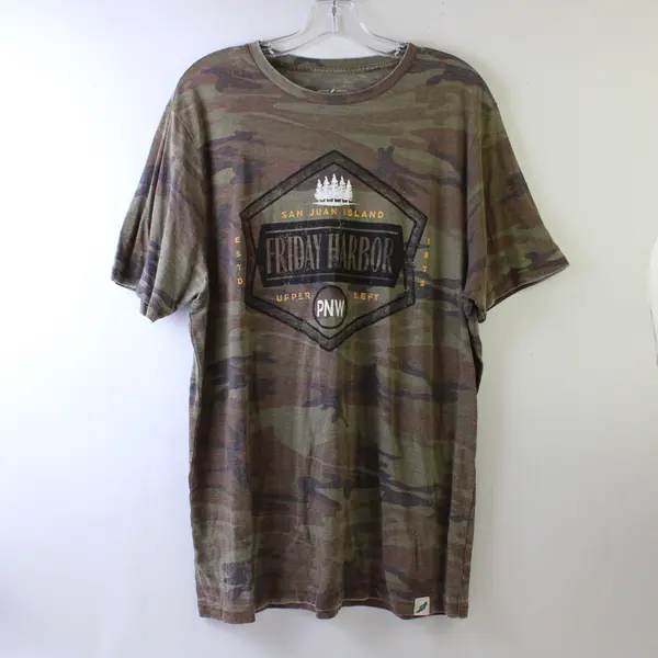 Unwind by League San Juan Island Friday Harbor Camo Print T-Shirt Adult XL
