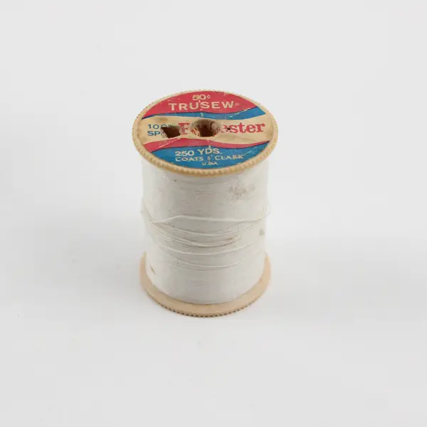 Lot of 5 White/Off-White Sewing Thread Spools for Quilting & Crafts