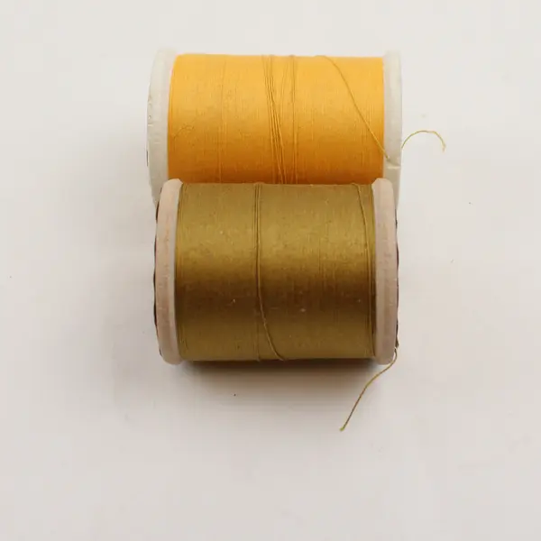 Lot of 5 Yellow Sewing Thread Spools Assorted Shades for Quilting