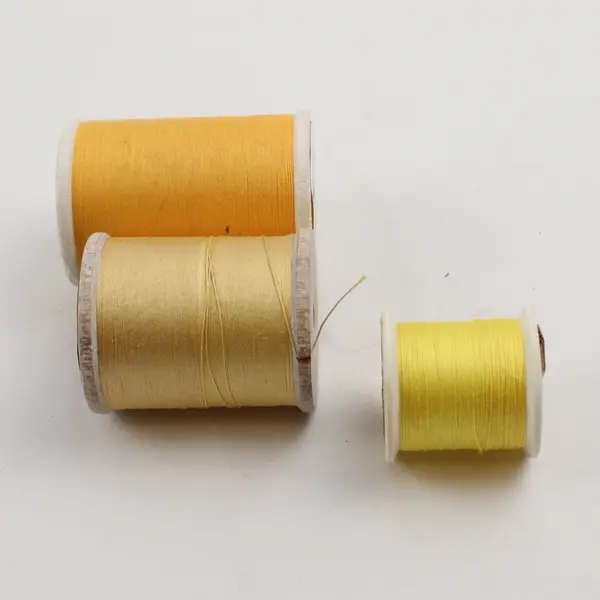 Lot of 5 Yellow Sewing Thread Spools Assorted Shades for Quilting