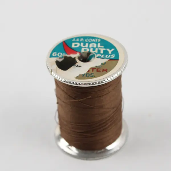 Lot of 5 Brown Sewing Thread Spools Assorted Shades Quilting 