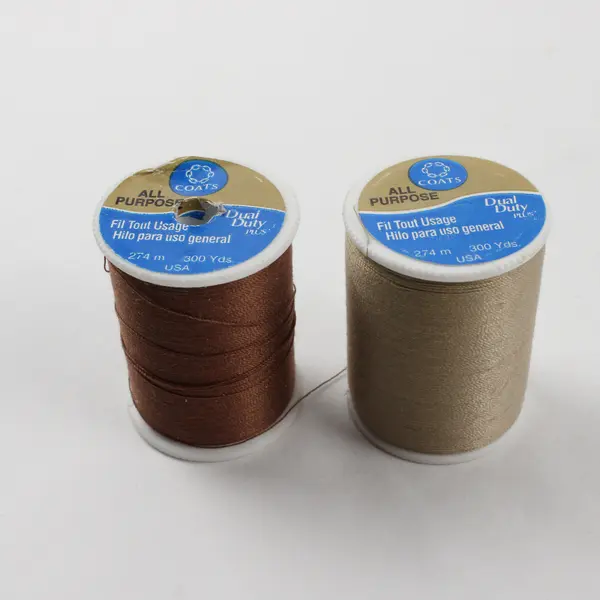 Lot of 5 Brown Sewing Thread Spools Assorted Shades for Quilting