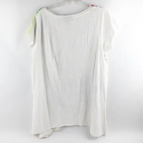 Style & Co. Multicolor Bedazzled Floral Accent Graphic T-Shirt Women's XL