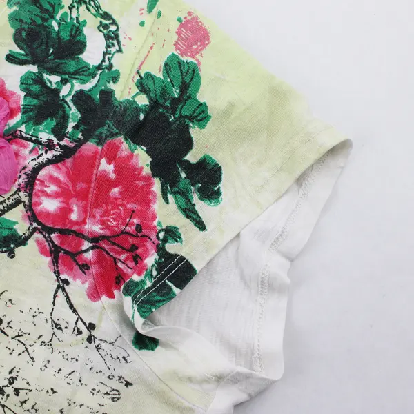 Style & Co. Multicolor Bedazzled Floral Accent Graphic T-Shirt Women's XL