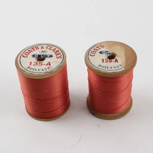 Lot of 5 Red/Orange Sewing Thread Spools Assorted Shades for Quilting