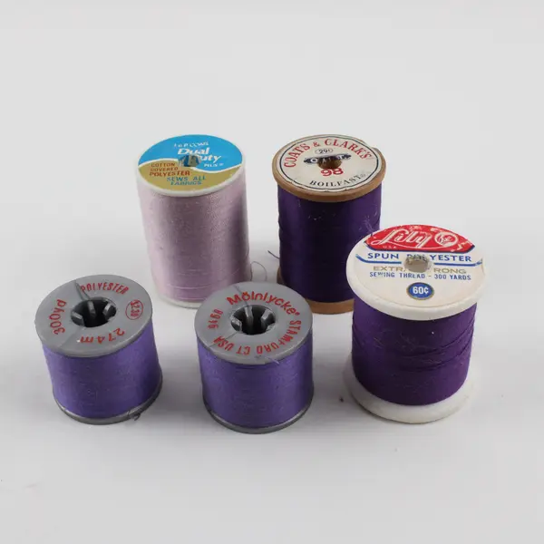 Lot of 5 Purple Sewing Thread Spools Assorted Shades for Quilting