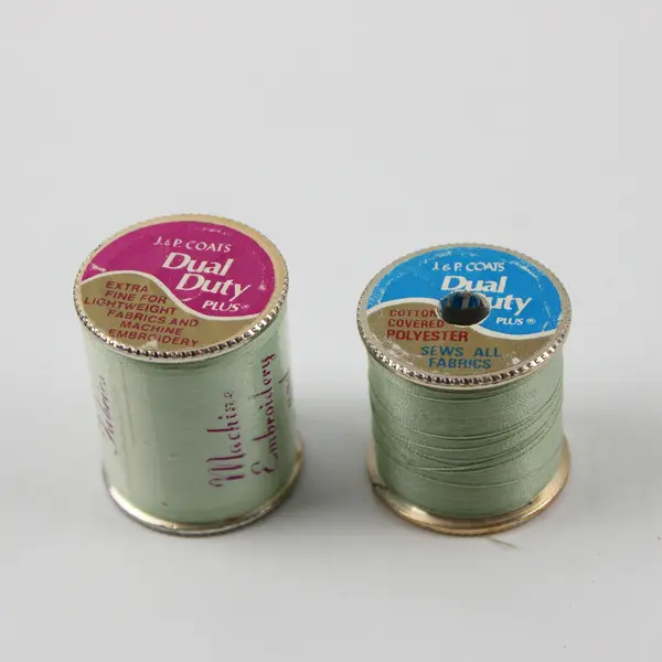 Lot of 5 Green Sewing Thread Spools Assorted Shades for Quilting