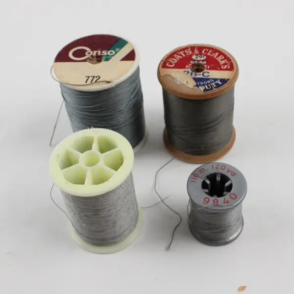 Lot of 4 Grey Sewing Thread Spools Assorted Shades for Quilting