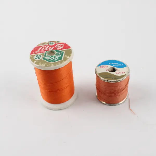 Lot of 5 Orange Sewing Thread Spools Assorted Shades for Quilting