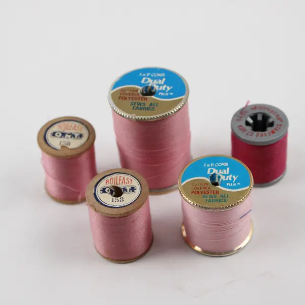 Lot of 5 Pink Sewing Thread Spools Assorted Shades for Quilting
