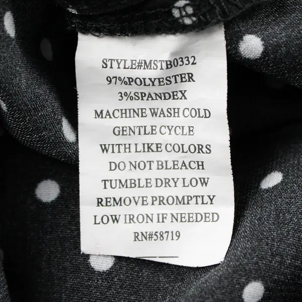 Notations White Polka Dot Black 3/4-Sleeve Button-Up Women's Large