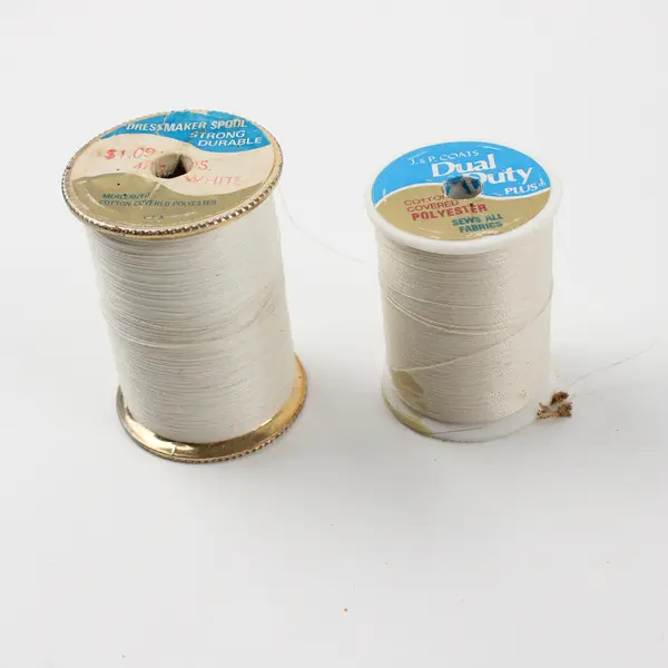 Lot of 5 White/Off White Sewing Thread Spools Assorted Shades for Quilting