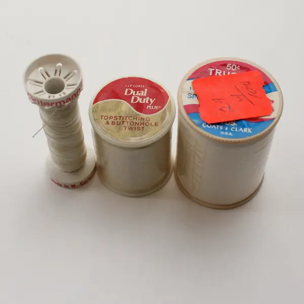 Lot of 5 White/Off White Sewing Thread Spools Assorted Shades for Quilting