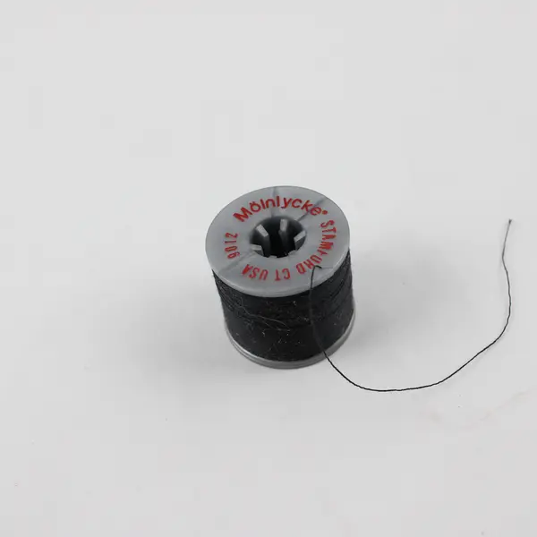 Lot of 4 Black Sewing Thread Spools Assorted Shades for Quilting
