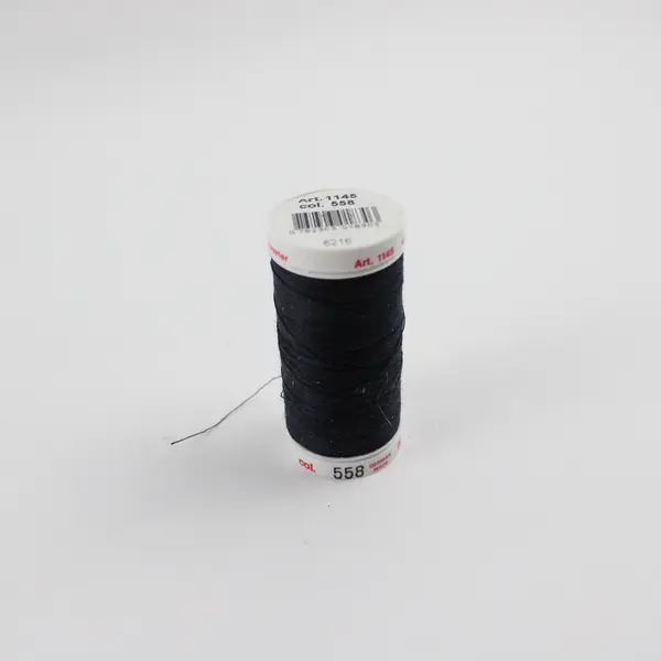Lot of 4 Black Sewing Thread Spools Assorted Shades for Quilting
