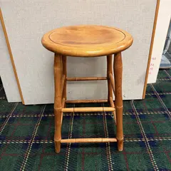 Vintage Nichols & Stone Faux Bamboo Wood Stool No Backrest