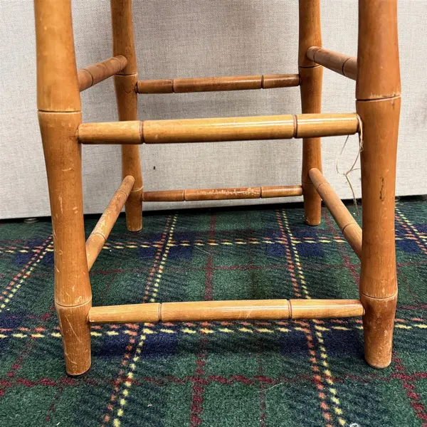 Vintage Nichols & Stone Faux Bamboo Wood Stool No Backrest