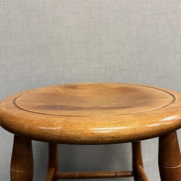 Vintage Nichols & Stone Faux Bamboo Wood Stool No Backrest