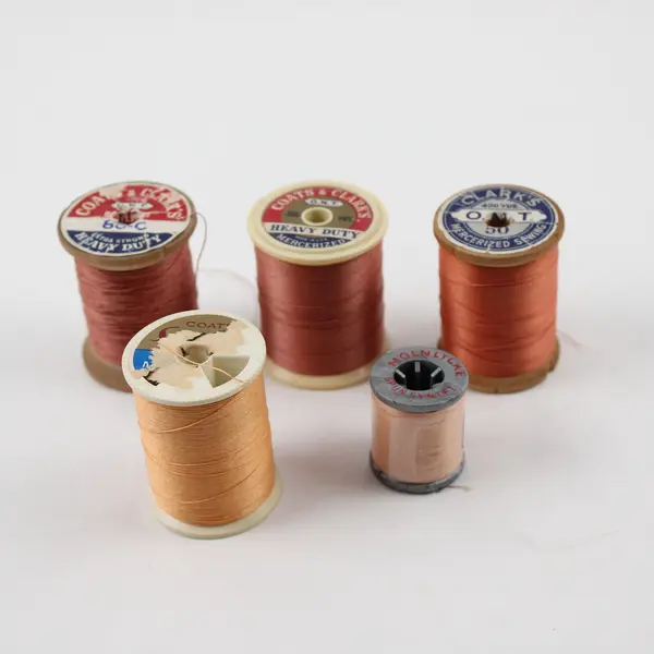 Lot of 5 Orange Sewing Thread Spools Assorted Shades for Quilting