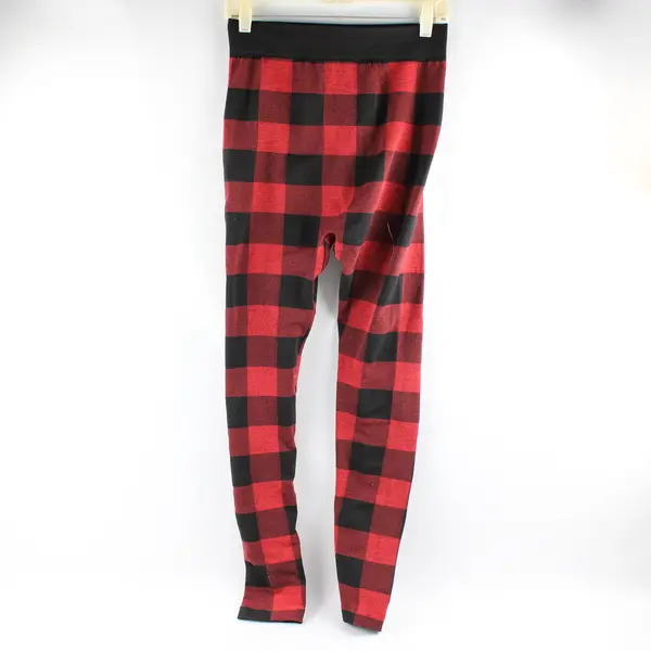 Gold Medal International Red and Black Buffalo Check Leggings Women's L-XL