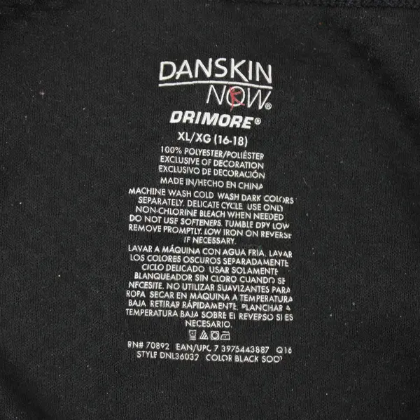 Danskin Now Drimore Black Long-Sleeved Vented Activewear Top Women's XL 16-18