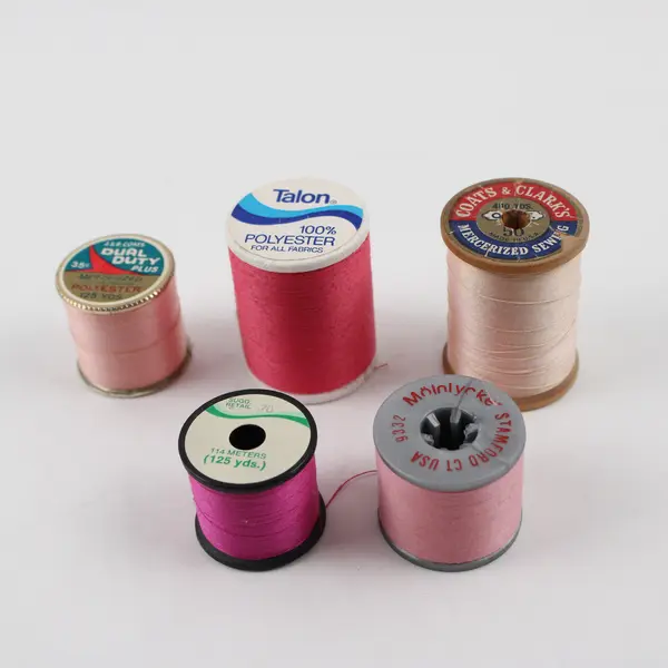Lot of 5 Pink Sewing Thread Spools Assorted Shades for Quilting