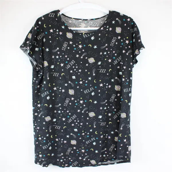 Secret Treasures Space-Themed Pajama Top Women's L-XL 14-18