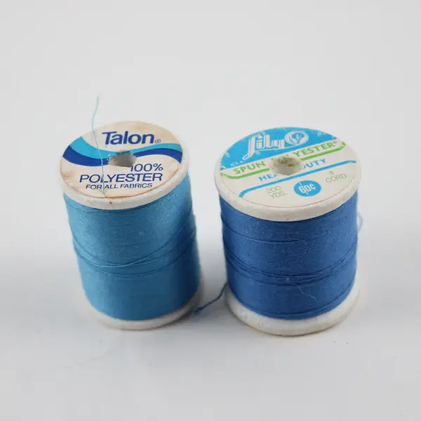 Lot of 5 Blue Sewing Thread Spools Assorted Shades for Quilting