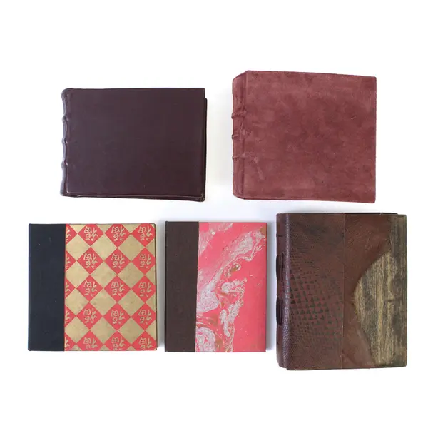 Lot of 5 Handcrafted Books With Blank Pages for Journaling Diaries Hardcover 