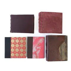 Lot of 5 Handcrafted Books With Blank Pages for Journaling Diaries Hardcover 