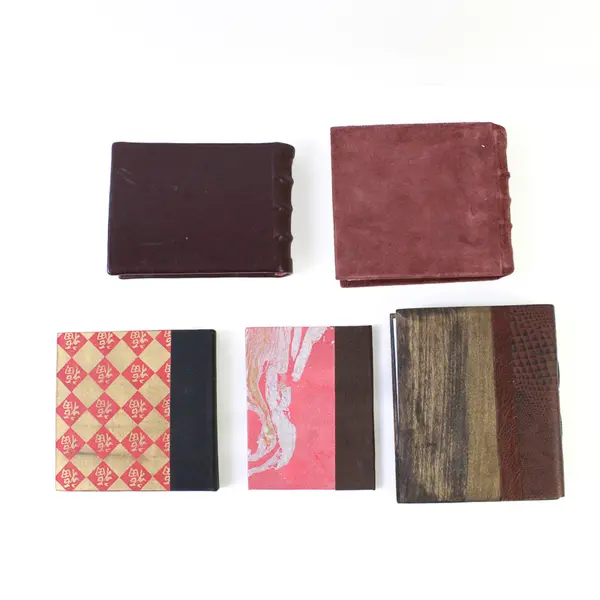 Lot of 5 Handcrafted Books With Blank Pages for Journaling Diaries Hardcover 