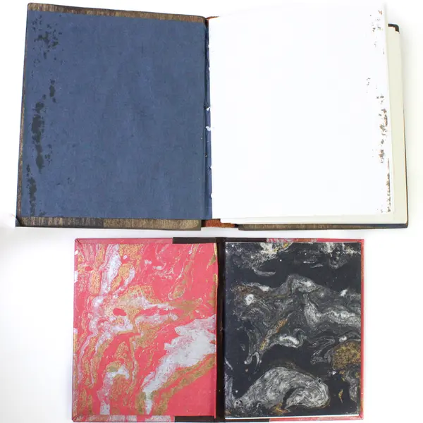 Lot of 5 Handcrafted Books With Blank Pages for Journaling Diaries Hardcover 