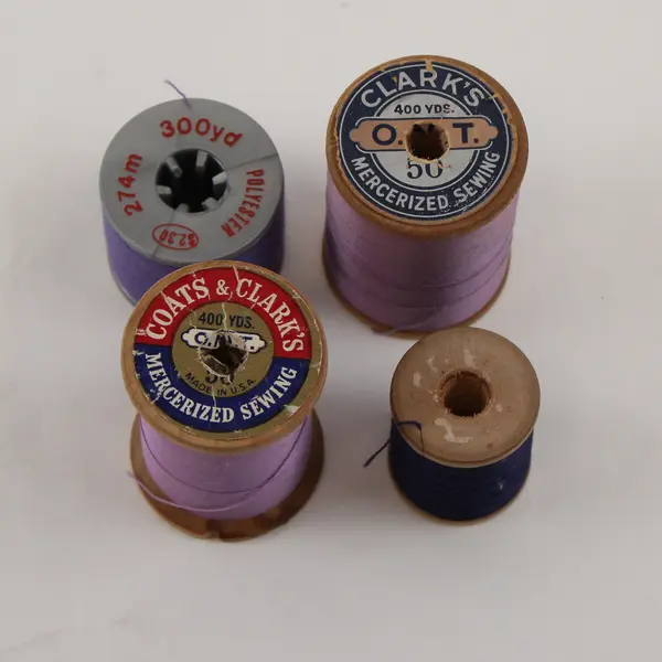 Lot of 4 Purple Sewing Thread Spools Assorted Shades for Quilting