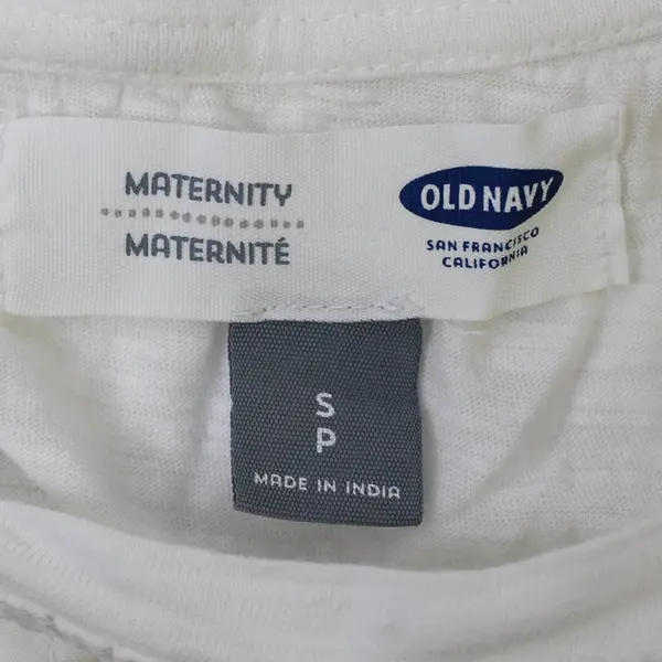 Old Navy Maternity Women's S Petite White Cotton Crochet Lace Detail Blouse