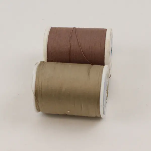 Lot of 4 Brown Sewing Thread Spools Assorted Shades for Quilting