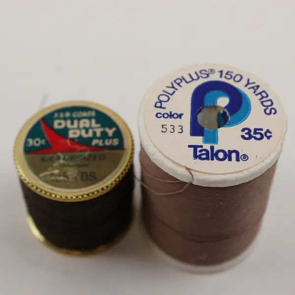 Lot of 4 Brown Sewing Thread Spools Assorted Shades for Quilting